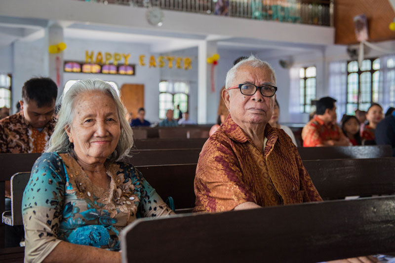 Church Couple in Pew